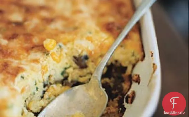 Maispudding mit Chorizo und Pilzen
