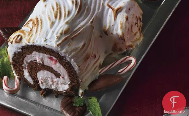 Gefrorene Schokolade-Peppermint Bùche de Noël