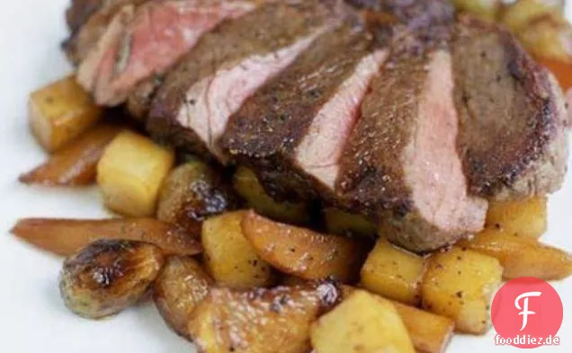 Rib-Eye Mit Karamellisiertem Wurzelgemüse