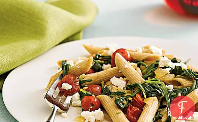 Penne Mit Spinat und Feta