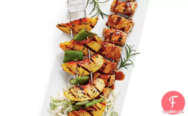 Pfirsich-und Schweinefleisch Kabobs
