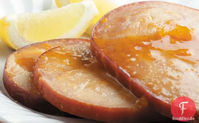 Aprikosen-glasierter gebackener Schinken