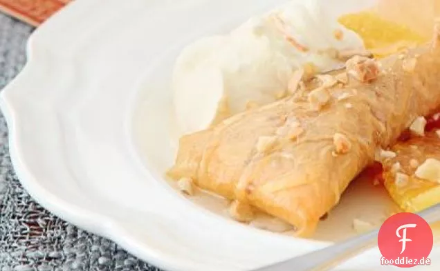Mandel-Honig-Gebäck mit Orangencreme