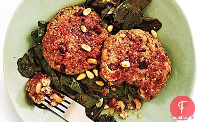 Black-Eyed Pea Kuchen-und Bier-Geschmorte Kohlrabi