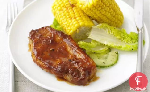 BBQ Schweinesteaks mit rauchigem Mais