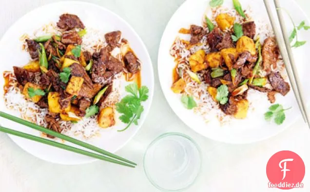 Ananas, Rindfleisch & Ingwer stir-fry