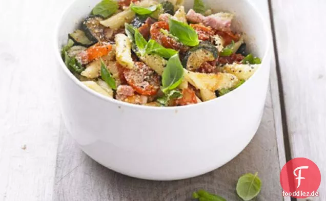 Geröstete Sommer Gemüse & pasta pancetta