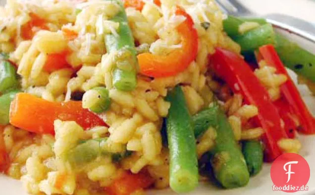 Paprika und Grüne Bohnen-Risotto