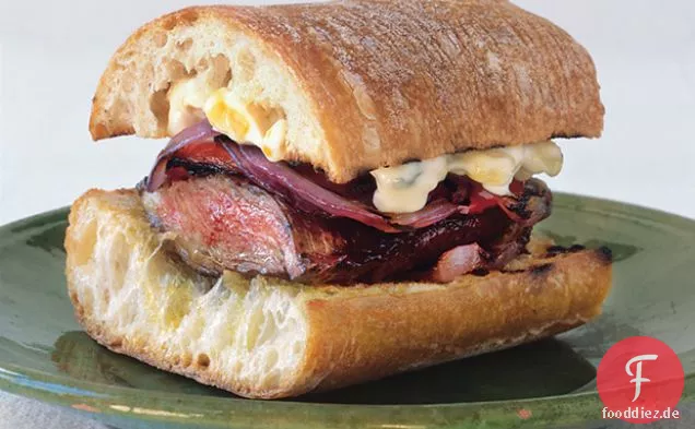 Gegrillte Rock Steak-und-Pfeffer-Sandwiches mit Mais-Mayonnaise