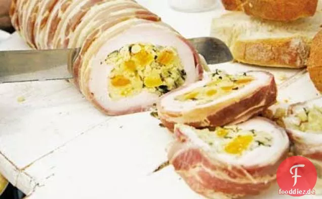 Brathähnchen mit Couscous & Pinienkernfüllung