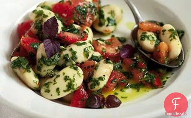Butter bohnen & chili tomaten salat