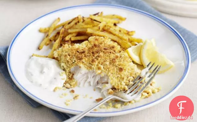 Indischer zerbröckelter Fisch mit würzigen Chips