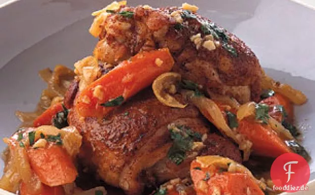 Süß-saure Hähnchenschenkel mit Karotten