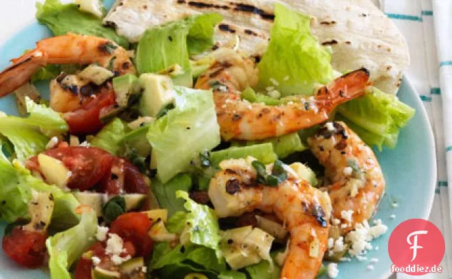 Gehackter Taco-Salat mit Garnelen