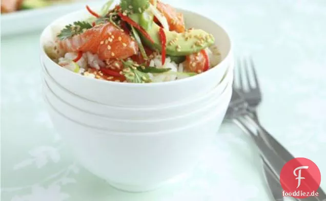 Japanischer Lachs & Avocado-Reis
