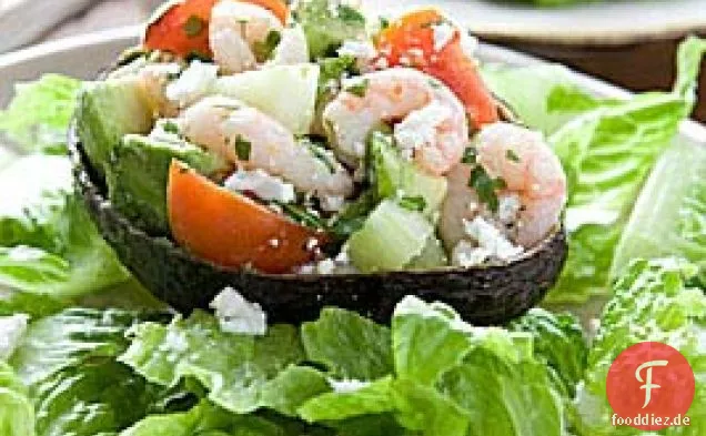 Garnelen Und Gurken Gefüllte Avocados