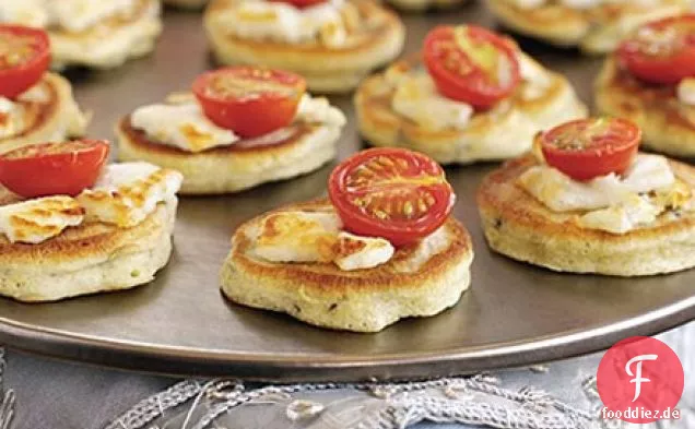 Rosemary & olive drop scones mit Ziegenkäse