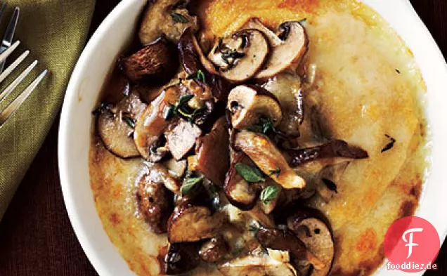 Fontal Polenta mit Champignons Anbraten