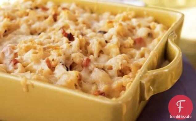 Spätzle gebacken mit Schinken und Gruyère