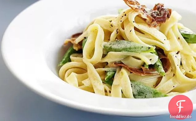 Runner bean & Schinken pasta
