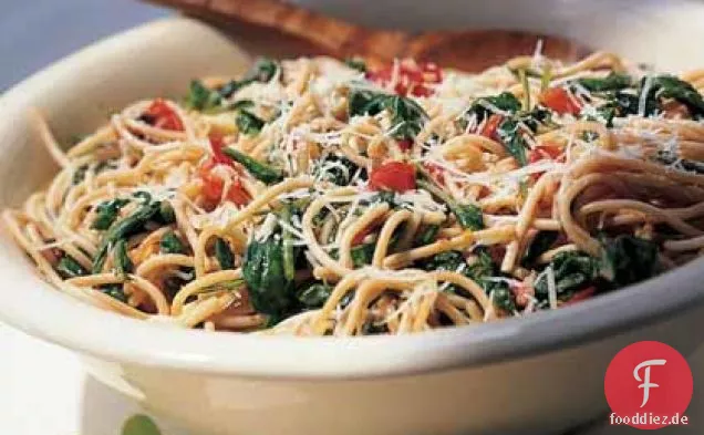 Vollkorn-Spaghetti mit Rucola