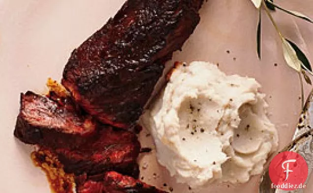 Hanger Steaks mit 125th Street Malanga Mash