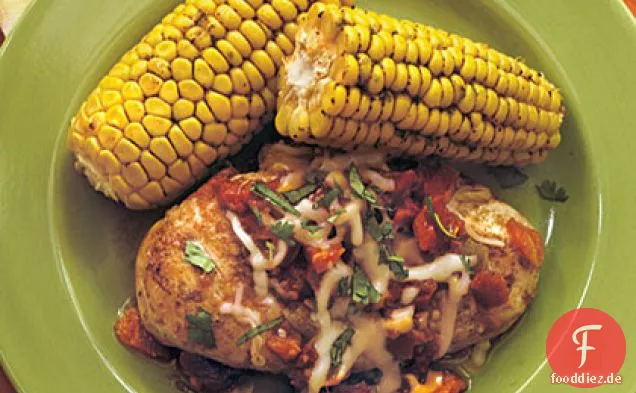 Kreuzkümmel-gewürztes Huhn mit klobiger Tomatensauce