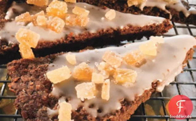 Kaffee-Gewürz-Shortbread mit kristallisiertem Ingwer
