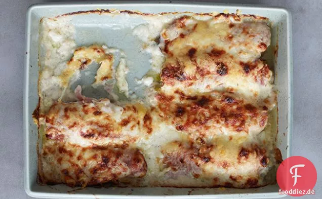 Geschmorte Endivien mit Schinken und Gruyère