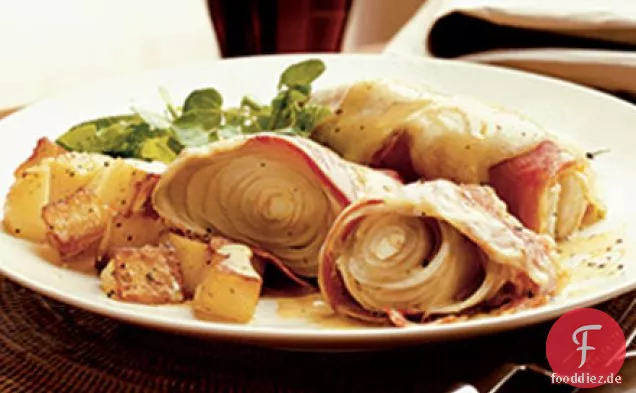 Goldener Chicorée in Schinken-Wraps