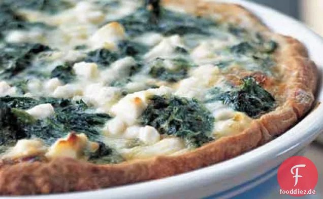 Spinat, Karamellisierte Zwiebel und Feta-Quiche