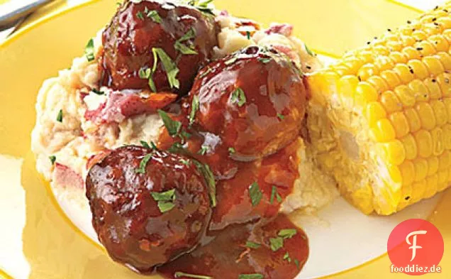 Slow-Cooker BBQ Türkei Fleischbällchen