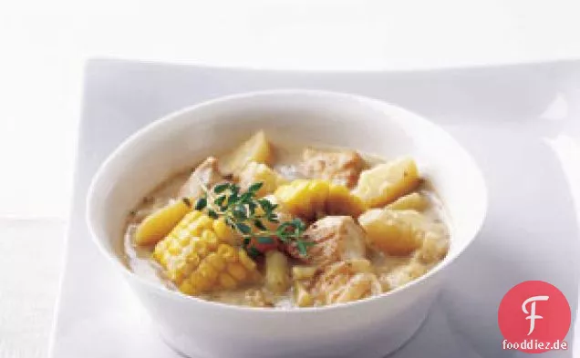 Altmodischer Hühnchen- und Maiseintopf