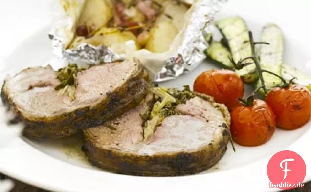 Gegrillter Lammrücken mit Zitrone & Rosmarin