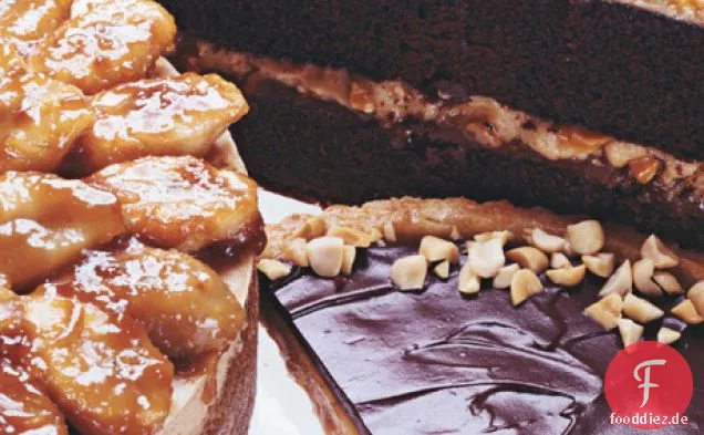 Erdnussbutter-Honig-Torte mit Ganache Glasur