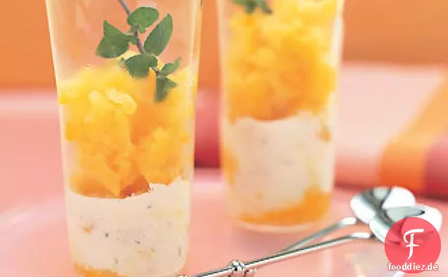 Tangerine Granita mit Vanille-Creme
