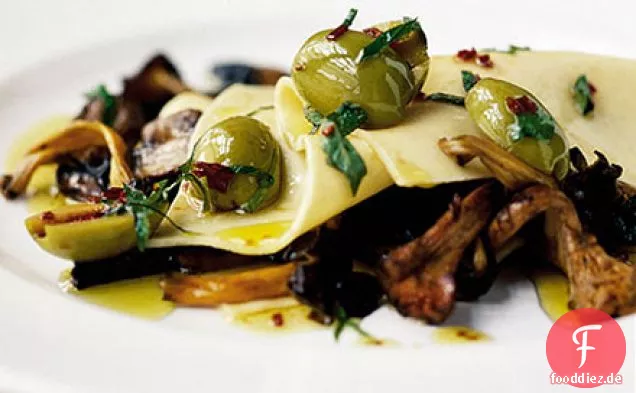 Offene Lasagne mit Pilzen & Oliven