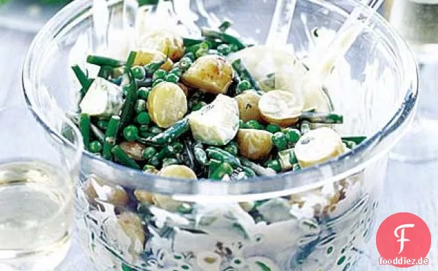 Sommer Kartoffelsalat mit minzigen Dijon Mayo