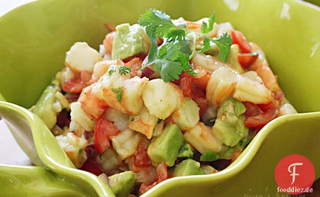 Pikanter Limetten-Garnelen-Avocado-Salat