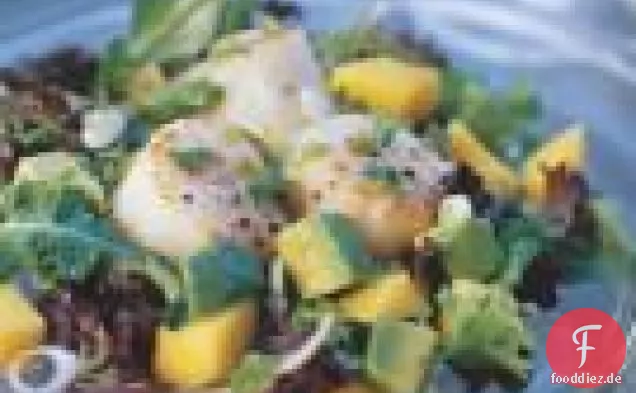 Jakobsmuschel-, Mango- und Avocadosalat