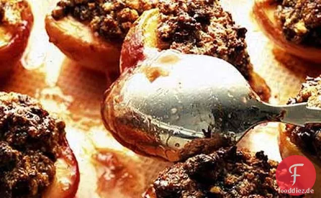 Amaretti Pfirsiche mit Honig & Schokolade