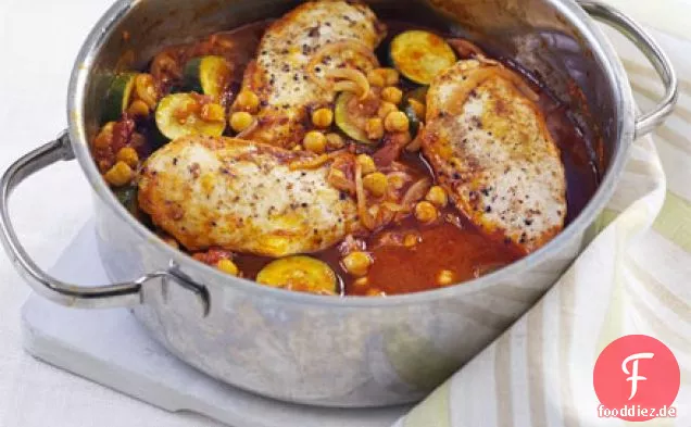 Ein-Topf-marokkanisches Huhn