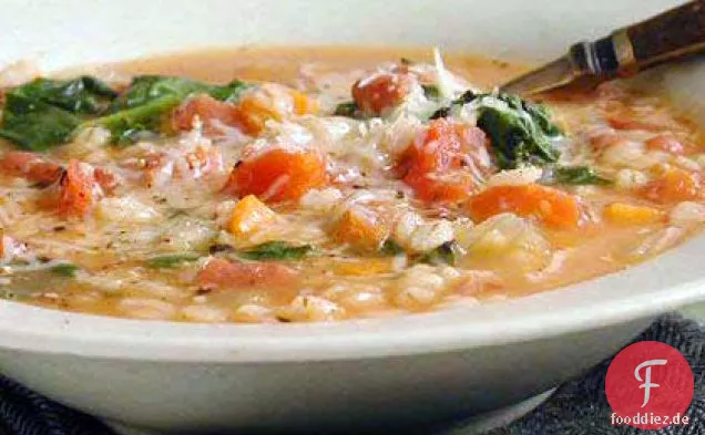 Herzhafte Bohnen- und Gerstensuppe