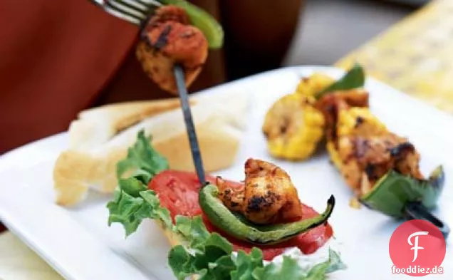 Cajun-gewürzte Wels-Kebabs