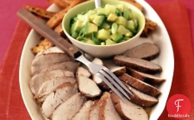 Karibisches Schweinefleisch mit Avocado-Ananas-Salsa