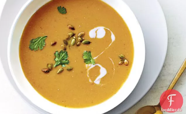 Rote Linsen-Kürbissuppe