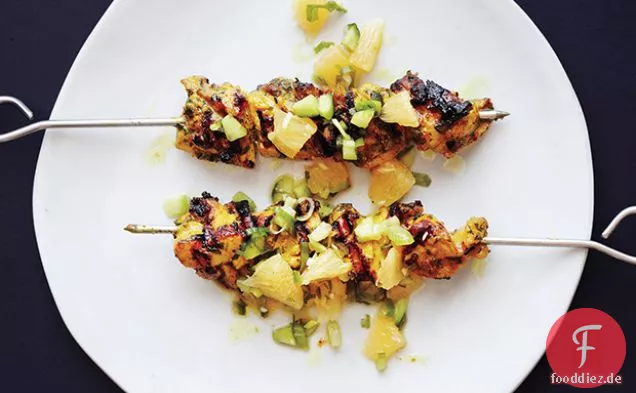 Hühnerspieße mit Meyer Lemon Salsa