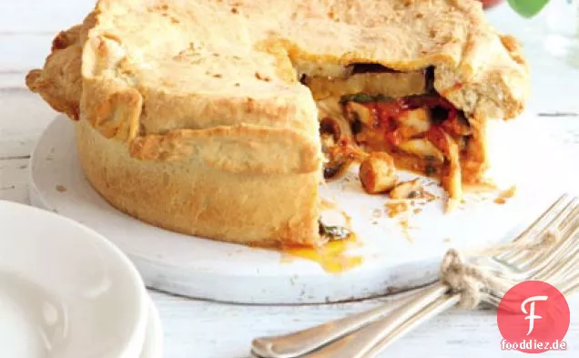 Champignon & Auberginen-pizza-pie
