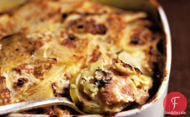 Geräucherter Lachs & Sellerie Dauphinoise
