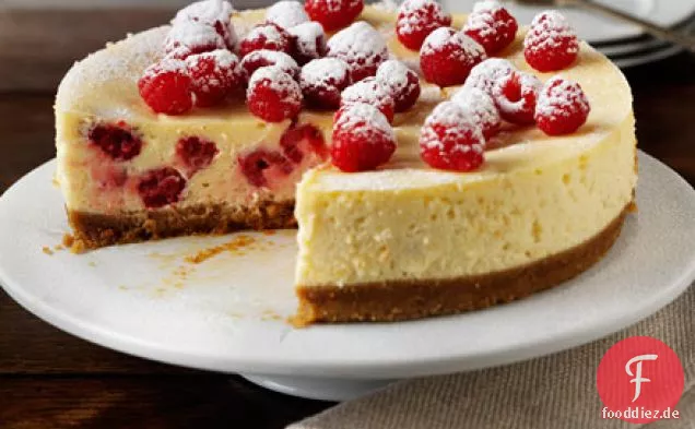 Gebackener Himbeer-Zitronen-Käsekuchen